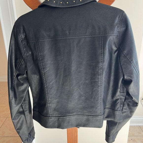 Michael Kors black faux leather jacket size M - Picture 2 of 9
